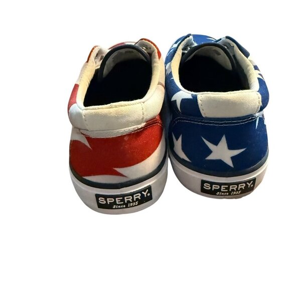 Sperry Mens American Flag Print Canvas Sneakers mens size 9 patriotic - Picture 3 of 12